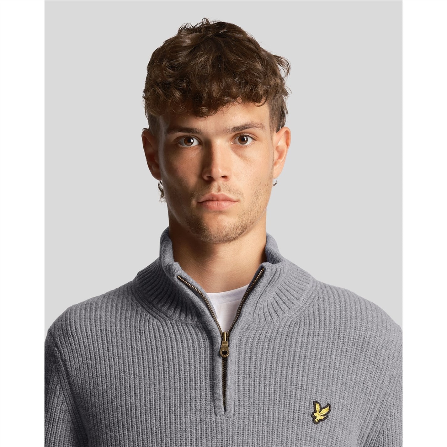 Lyle and Scott Ribbed Quarter Zip Jumper