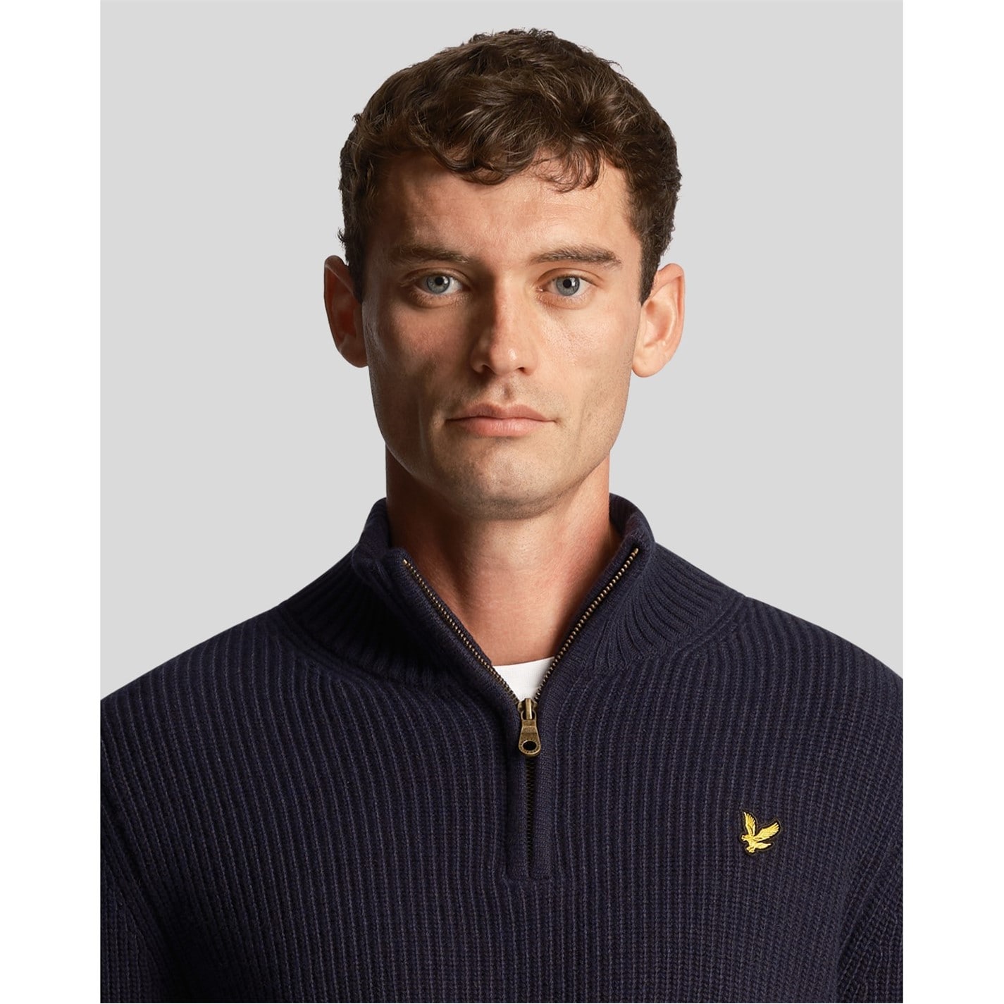 Lyle and Scott Ribbed Quarter Zip Jumper