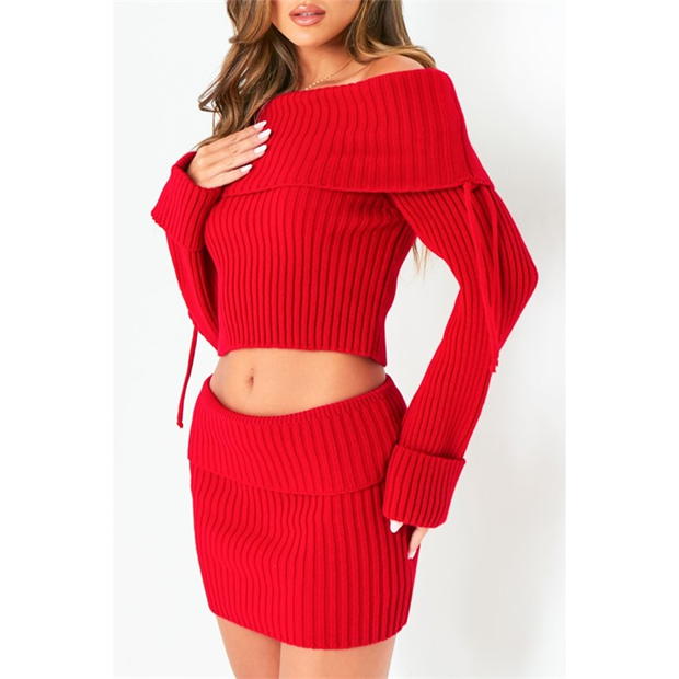 Missy Empire Bardot Fold Down Jumper