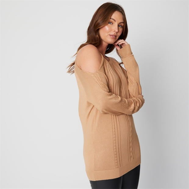 Be You You Cold Shoulder Fine Knit Jumper