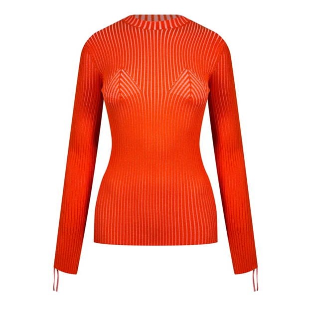 OFF WHITE Vanise Lace-Up Sleeve Knitted Jumper