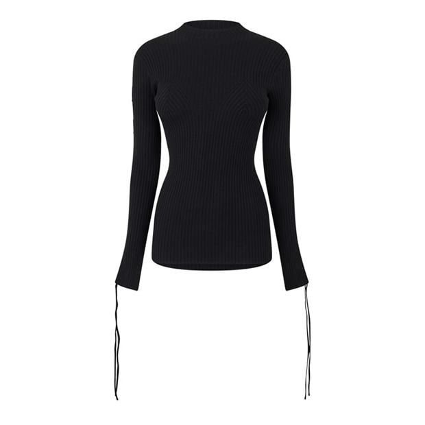 OFF WHITE Vanise Lace-Up Sleeve Knitted Jumper