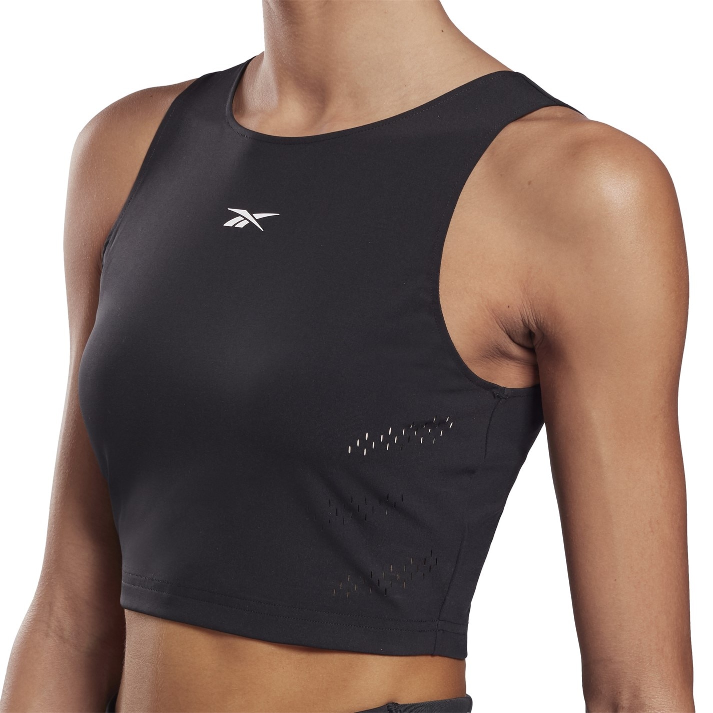 Reebok Perforated Crop Long-Sleeve Top dama