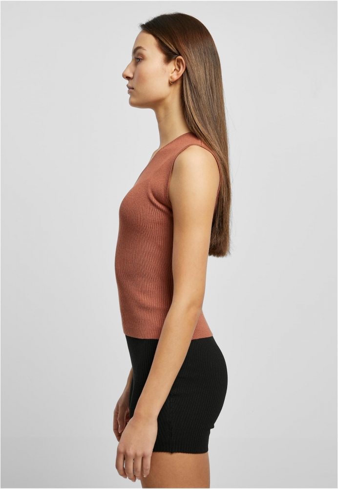 Rib Knit Asymmetric Top dama Urban Classics