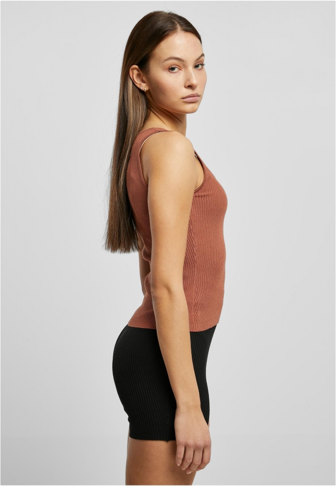 Rib Knit Asymmetric Top dama Urban Classics