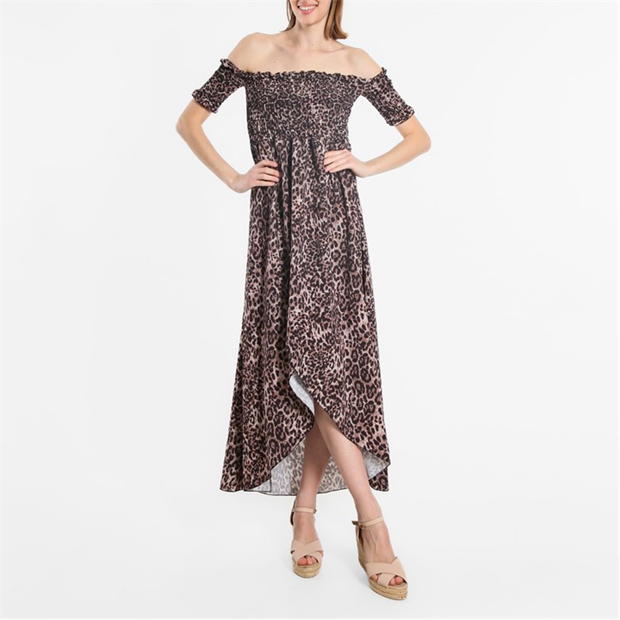 Rochie Be You Bardot Shirred Midi