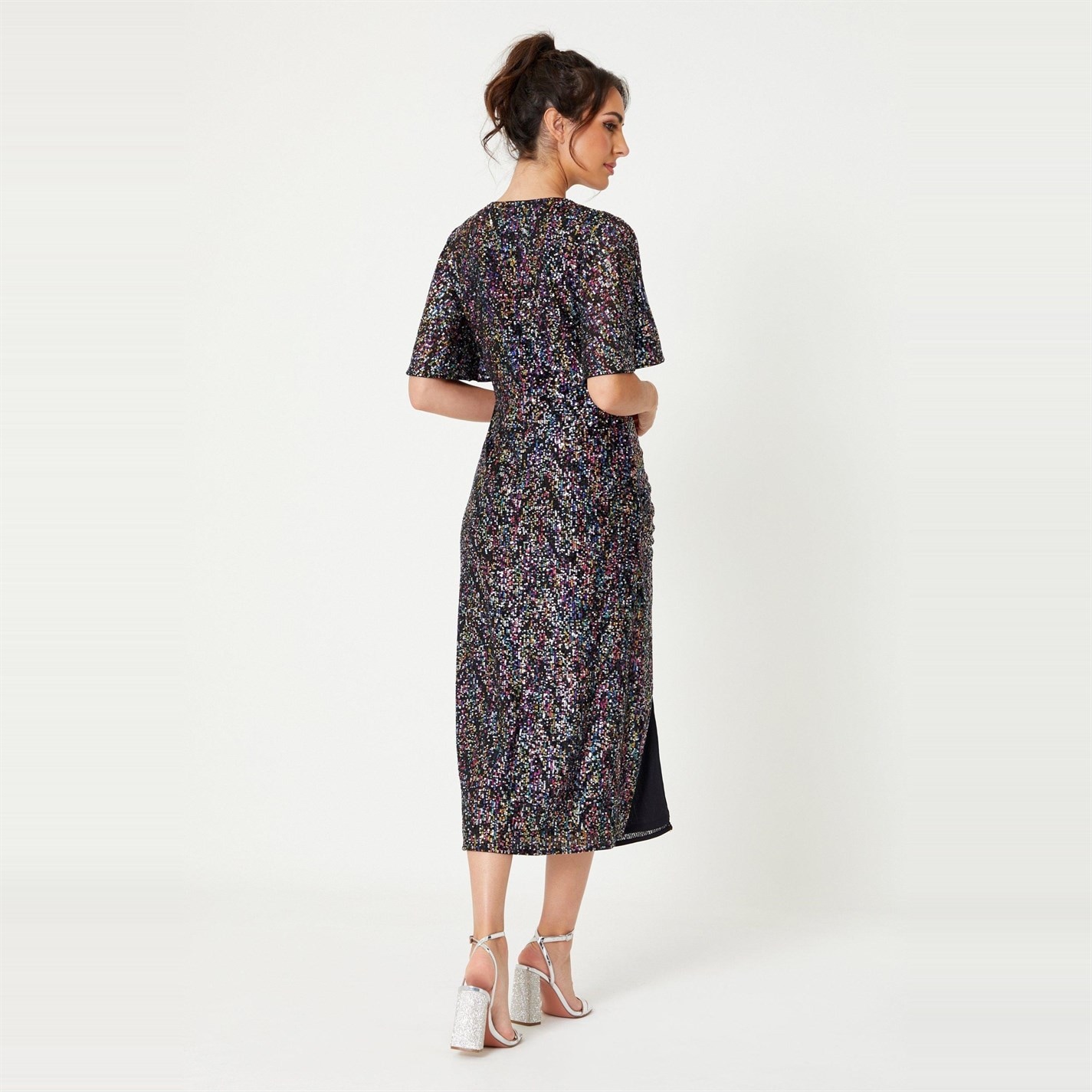 Rochie Be You Sequin V Neck Midi