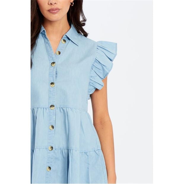 Rochie Be You Tiered Chambray