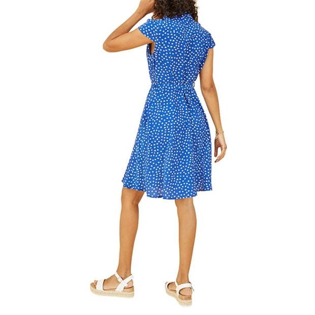 Camasa Rochie Mela London Mela London Blue Daisy Print Retro