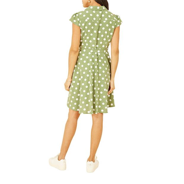 Camasa Rochie Mela London Mela London Green Polka Dot Retro