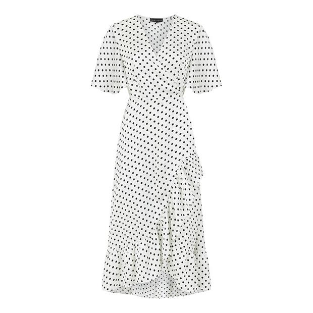 Rochie Mela London Mela London White Polka Dot Wrap