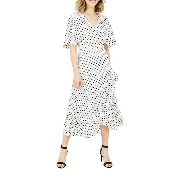 Rochie Mela London Mela London White Polka Dot Wrap