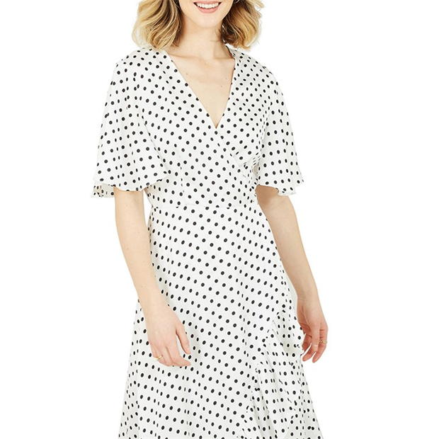 Rochie Mela London Mela London White Polka Dot Wrap