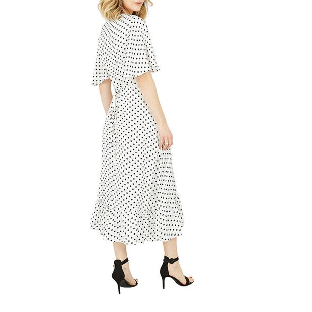 Rochie Mela London Mela London White Polka Dot Wrap