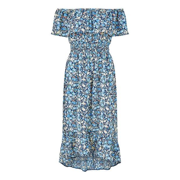 Rochie Mela London Mela London Blue Floral Ditsy Bardot Midi