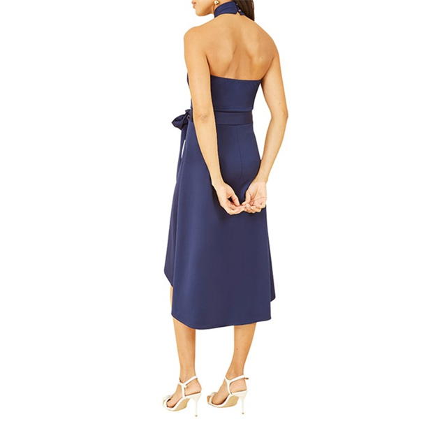 Rochie Mela London Mela London Navy Halter Neck Dipped Hem Skater