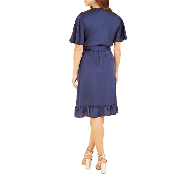 Rochie Mela London Mela London Navy Satin Wrap