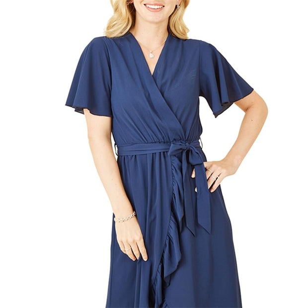 Rochie Mela London Mela London Greenwrap Over Frill Hem