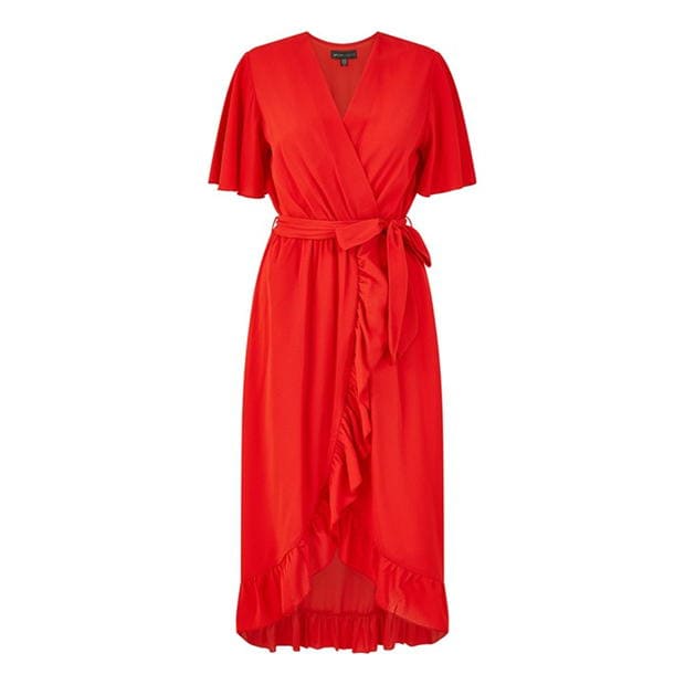 Rochie Mela London Mela London Greenwrap Over Frill Hem