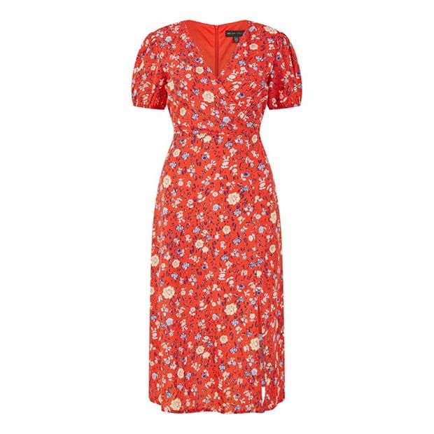 Rochie Mela London Mela London Red Floral Midi Tea