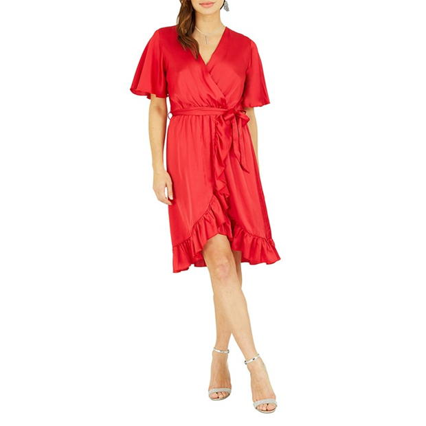 Rochie Mela London Mela London Red Satin Wrap