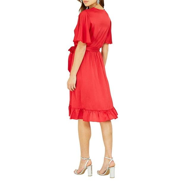 Rochie Mela London Mela London Red Satin Wrap