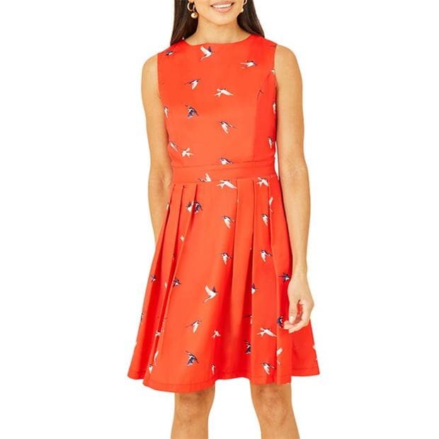 Rochie Mela London Mela London Red Swallow Print Skater