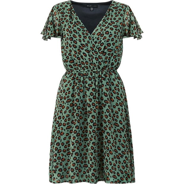 Rochie Mela London Mela London Green Animal Print Wrap Skater