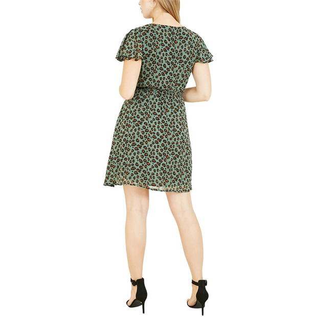 Rochie Mela London Mela London Green Animal Print Wrap Skater