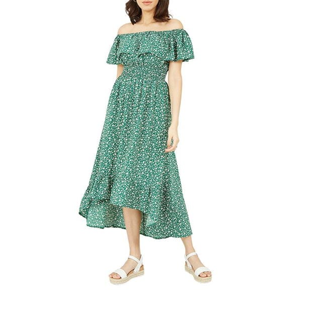 Rochie Mela London Mela London Green Ditsy Daisy Printed Bardot