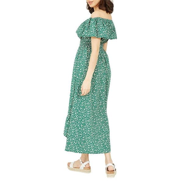 Rochie Mela London Mela London Green Ditsy Daisy Printed Bardot