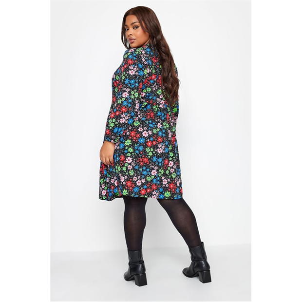 Rochie Studio Curve Zip Detail Floral Pop