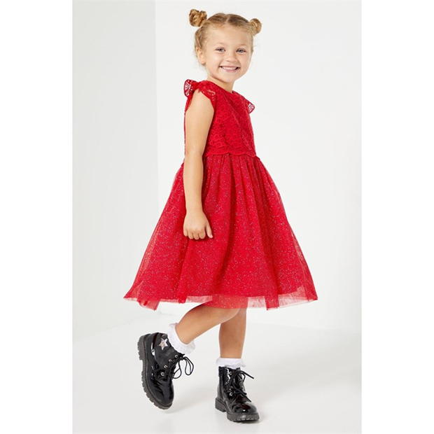 Rochie Studio Flower Glitter Mesh Red fetita