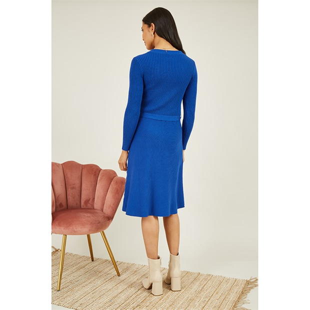 Rochie Yumi Yumi Blue Knitted Skater