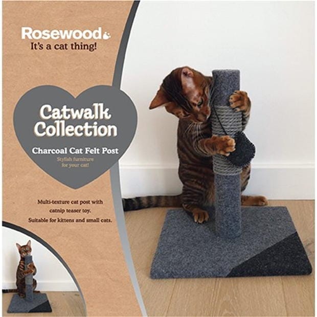 Rosewood Charcoal Felt Cat Post