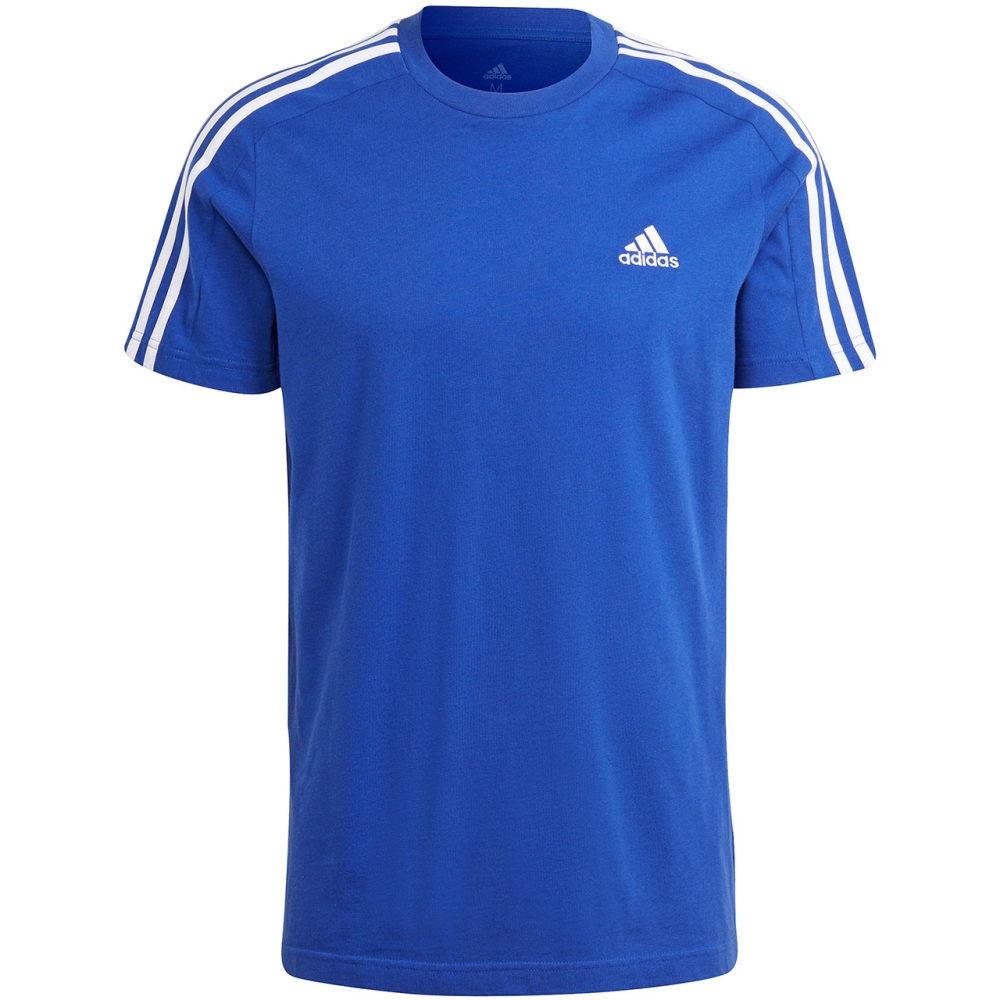 Men's adidas Essentials Single Jersey 3 -Stripes blue IC9338