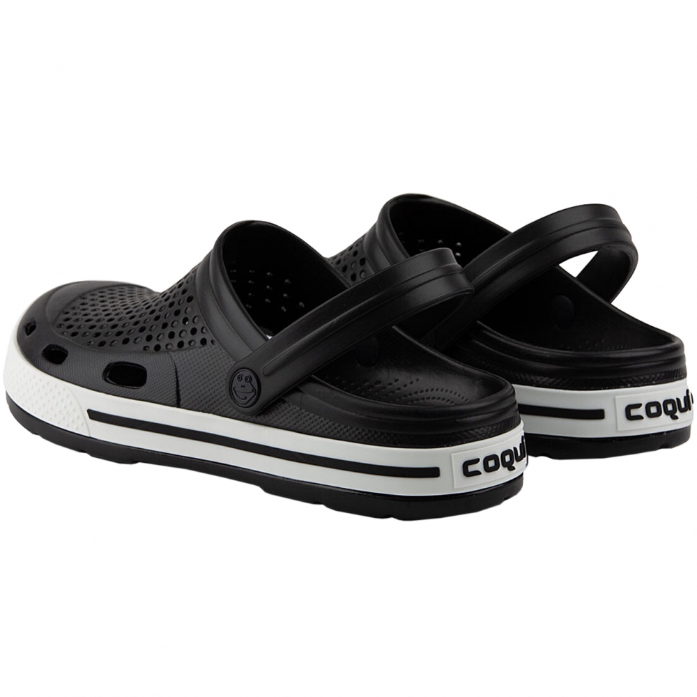 Coqui Lindo men's clogs black and white 6403-100-2232