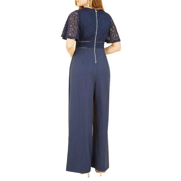 Yumi Yumi Navy Lace Bodice Jumpsuit