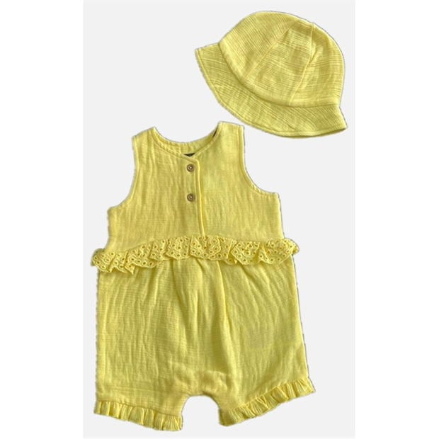 Firetrap Sleeveless Dungarees & Matching Hat fetita