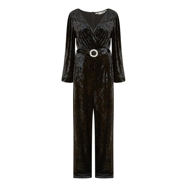 Curea Yumi Yumi Black Velvet Jumpsuit With Diamante