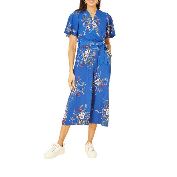 Mela London Mela London Burgundy Floral Print Jumpsuit