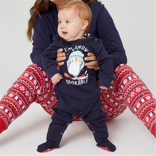 Linea Unisex Family Christmas Penguin Sleepsuit bebelus