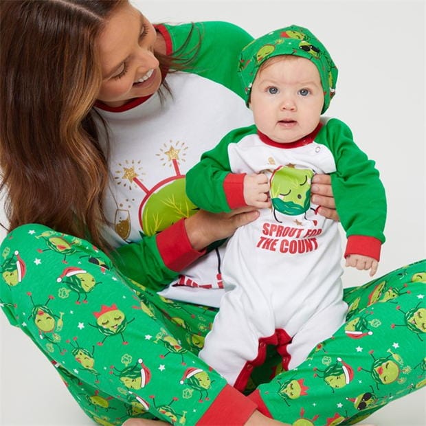 Linea Unisex Family Christmas Sprout Sleepsuit bebelus