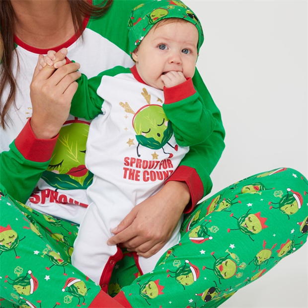 Linea Unisex Family Christmas Sprout Sleepsuit bebelus