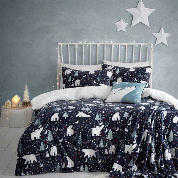 Fusion Christmas Starry Night Duvet Cover Set in Blue