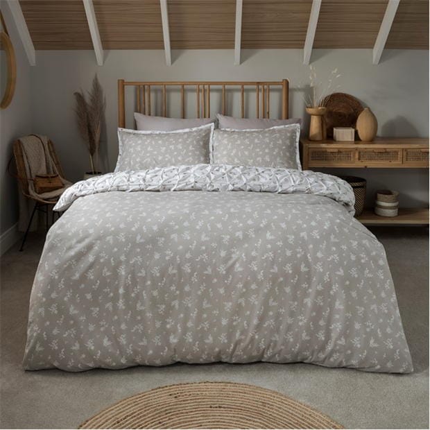 Homelife Printed Rouched Pleat Ditsy Leaves Duvet Set