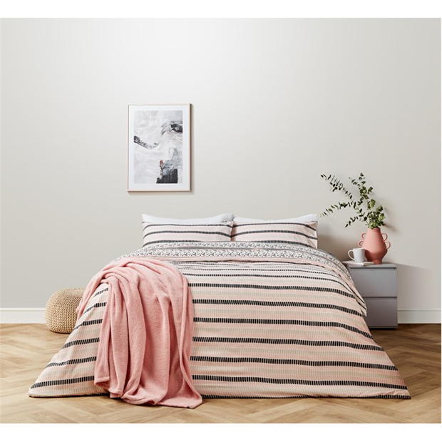 Homelife Twin Pack Hayden Banded Duvet Set