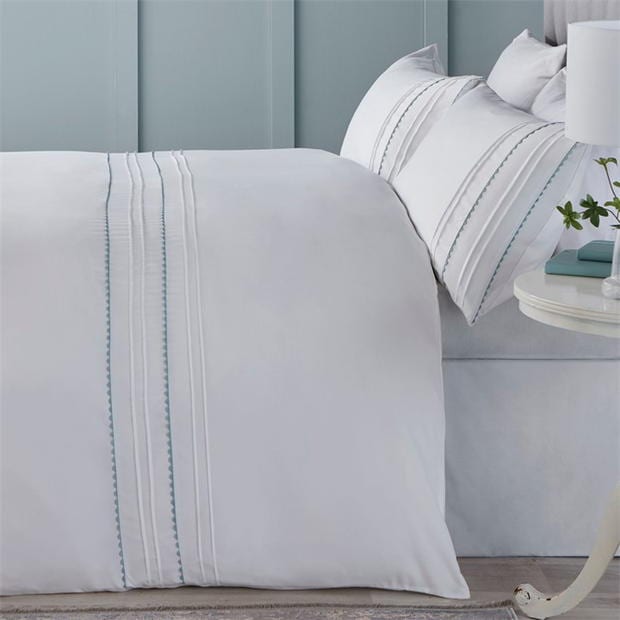 Serene Home Ric Rac Duvet Cover Set in Duck Egg