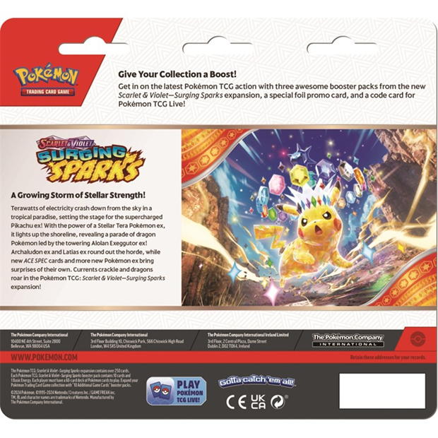 Pokemon Pokemon Scarlet & Violet 8 Surging Spark Booster 3-Pack