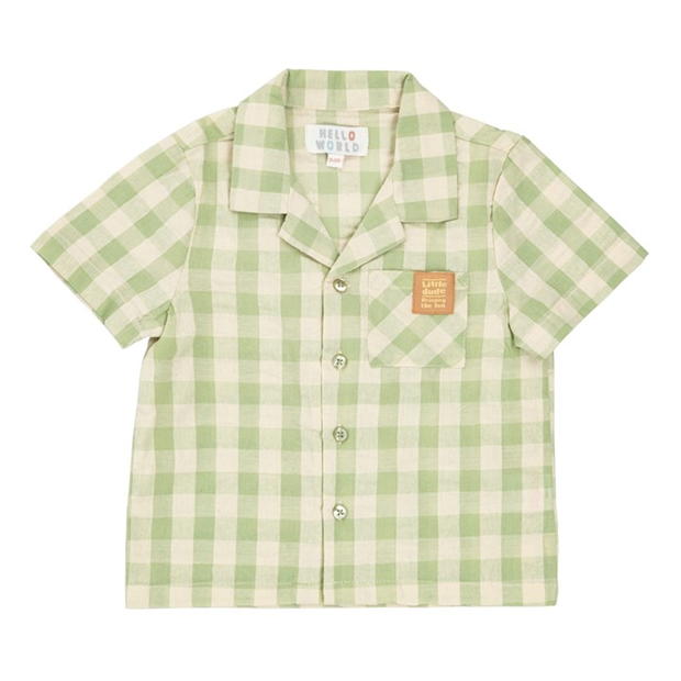 Hello World Boy 3 Piece Gingham Set bebelus